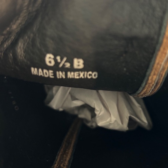 Cavenders Western Boots Brown Leather Stitch with Gold Brush Strokes Size 6.5 B - Picture 5 of 13